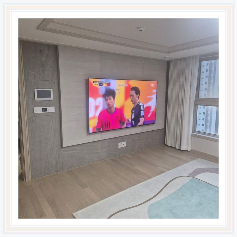 도봉 노원 중랑 아트월 벽면 상태 확인 관련 설치 참고 사진 3 · 세대별 다른 설치면을 고려한 타공·무타공 선택